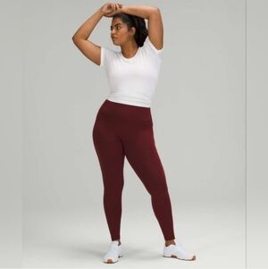 Lululemon Wunder Train High-Rise Tight 28" Red Merlot Size 8